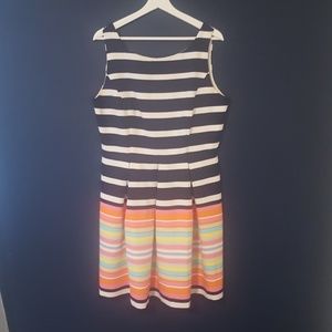 Striped structured multi-color dress